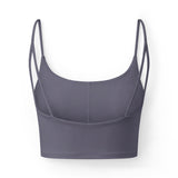 Luxe Women's Crop Bra — Black Seamless Strappy Bralette with Gold MYDS Monogram