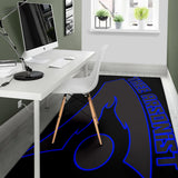 Thee Arsonist Black Blue Logo Rug