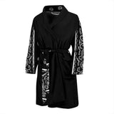 Mens Black Bandana Bathrobe