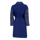Men's Blue and Gray Bandana Bathrobe