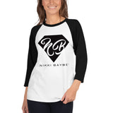 Nikki BayBe Black Logo 3/4 sleeve raglan shirt - StereoTypeTees