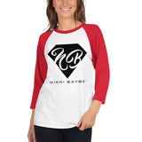 Nikki BayBe Black Logo 3/4 sleeve raglan shirt - StereoTypeTees